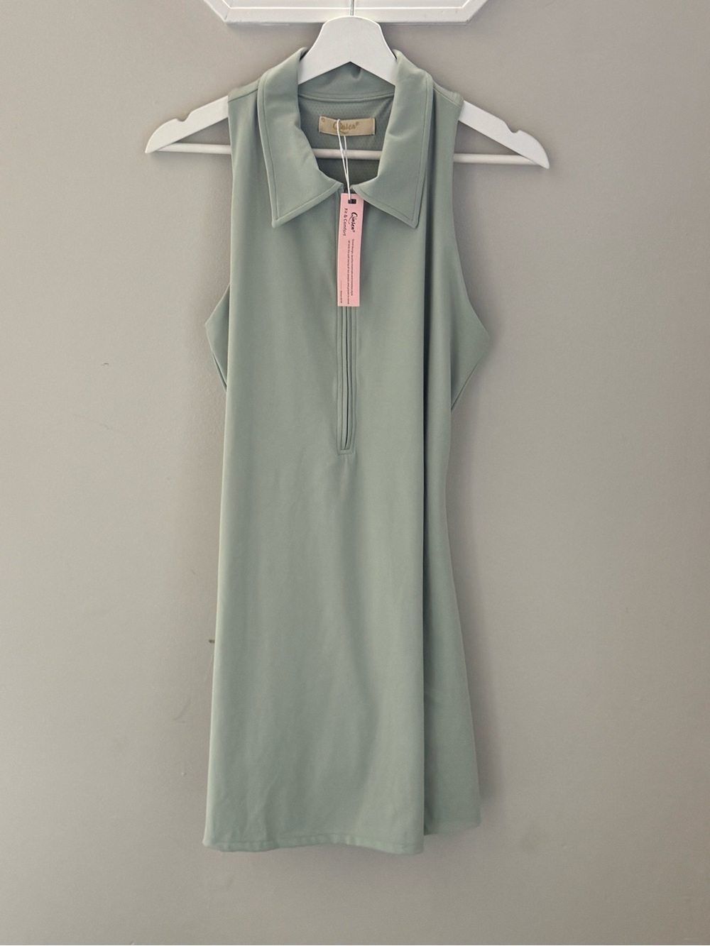 Golf/Tennis Sleeveless Polo Mini Dress in Sage Size M-L